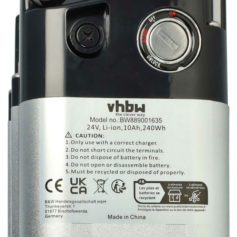 vhbw Batterie compatible avec Prophete Alu-Rex vélo électrique (10000mAh,  24V, Li-ion) + chargeur