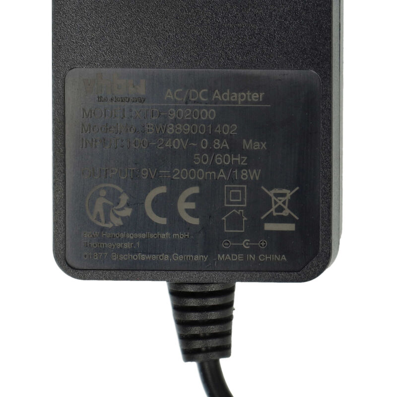 Adaptateur secteur alimentation chargeur ac dc 220v 9v 2a 2000ma 18w 5,5mm  2,1mm