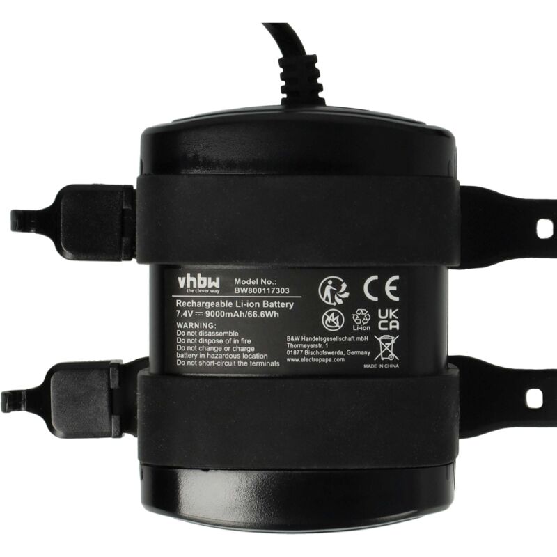 vhbw 1x Bloc de batteries pour lampes de vélo éclairage phare