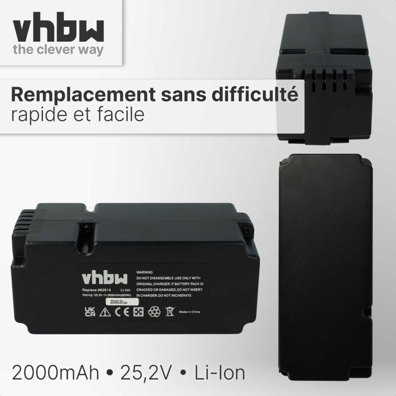Vhbw Batterie 2600mAh Compatible Verifone 3GBWC V240m Plus Scanner POS