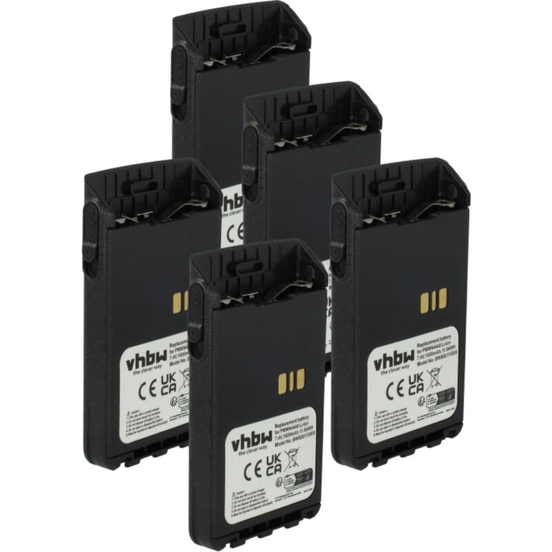 5x Batterie 1600mAh 7,4V Li-ion Compatible Motorola DP3661E DP3441e - Lot Talkie-Walkie