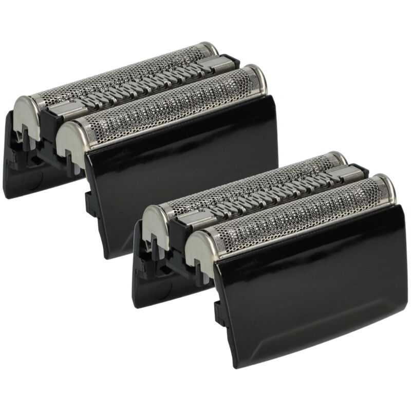 Jeu De Rechange De Lames Et Grille Pour Rasoir Braun MobileShave M-60g - 2 Têtes, Couleur Noire