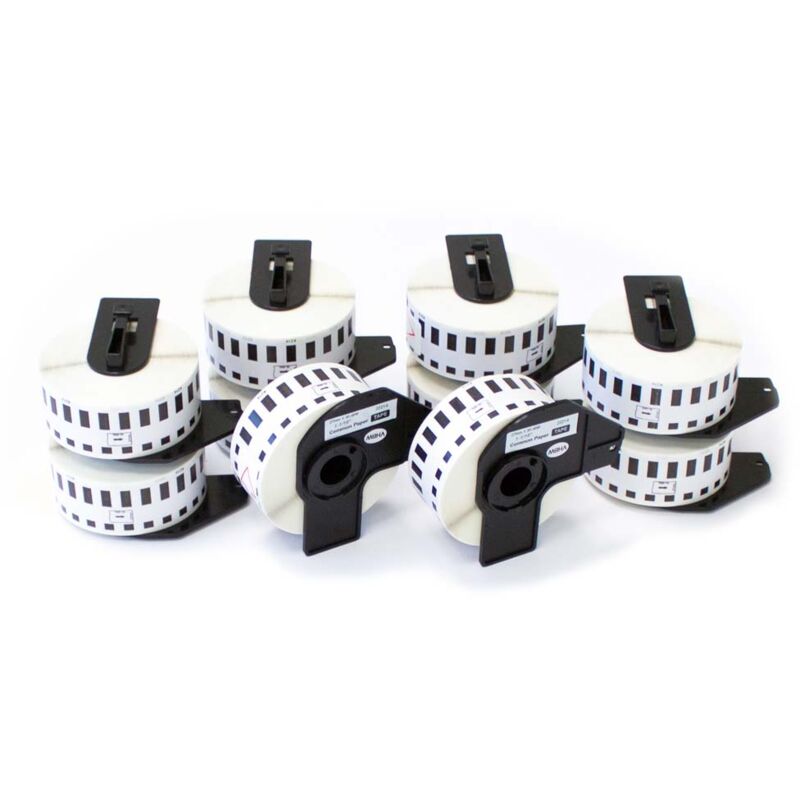 Rouleau D'Étiquettes QUALITONER DK11221 - 23x23mm - Noir Sur Blanc - Pour Brother QL Series