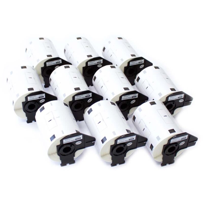 10 Rouleaux D'Étiquettes Compatibles Frère QL500 QL570 QL1050 - Format 29x90 Mm - Neufs