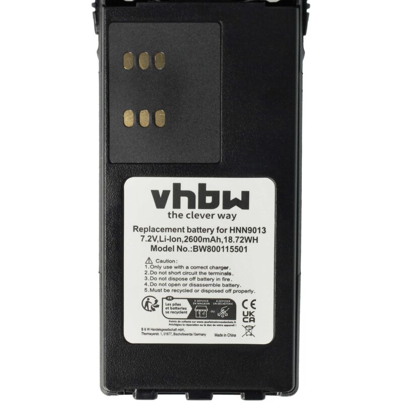 Batterie Vhbw 1100mAh Compatible Motorola RDV2080, RDV5100, XTNi, XTNiD - Li-Ion 7.4V Puissante Avec Clip Ceinture