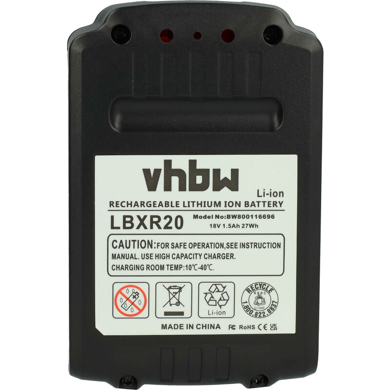 Batterie 18V - 1.5AH - 27WH pour outils BLACK + DECKER
