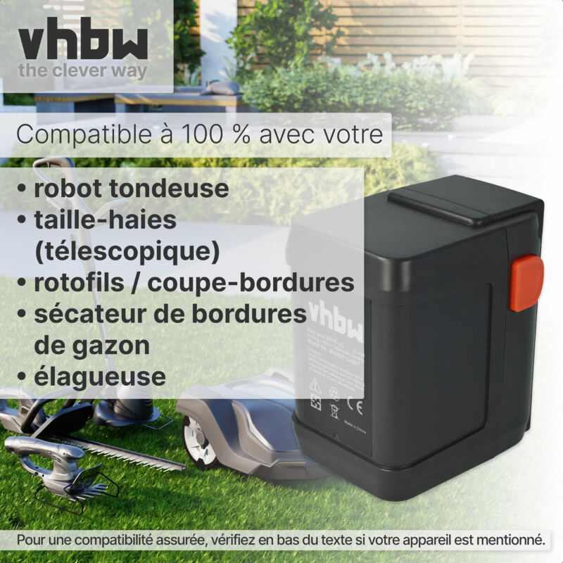 Batterie Li-Ion Vhbw 3000mAh  18V  Pour Outils Gardena Turbotrimmer Accucut 400 Li Remplace 8835 U 8835 20 8839 8839 20 12600364