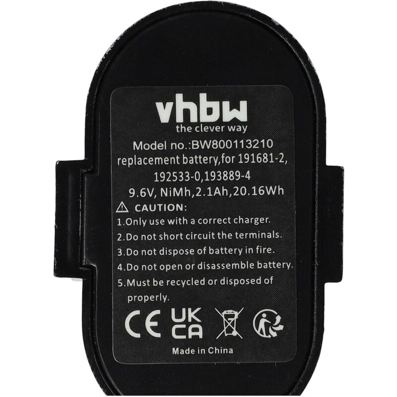 Pack De 2 Batteries Vhbw Pour Outils Makita – 9,6V 3000mAh NiMH, Compatible Avec 6900D, 8400D, Etc.