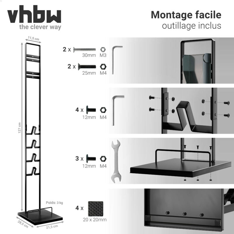 vhbw Support d'aspirateur compatible avec Dyson V15 Detect Absolute, V15  Detect Complete, V6 aspirateur à batterie, aspirateur à main gris foncé :  : Cuisine et Maison