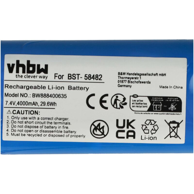 ViseNt Batterie 2000mAh. Compatible for aspirateur à Main Proscenic P8 Whirlpool 480Y 496Y