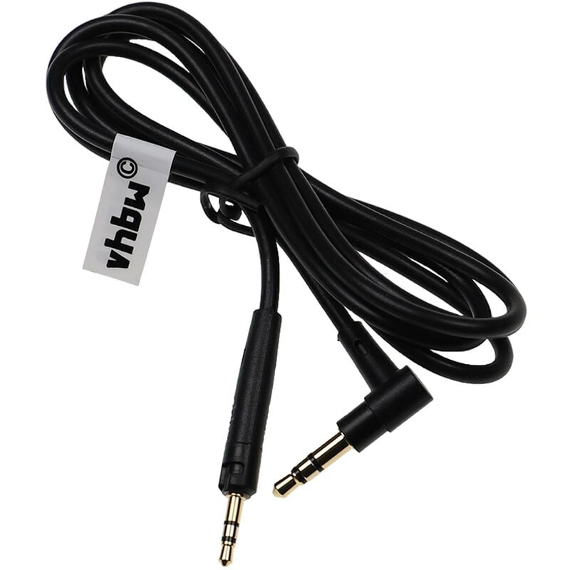 vhbw Câble audio AUX compatible avec Bose QuietComfort 25, 35, 35 II casque  - Avec prise jack 3,5 mm, 100 cm, noir