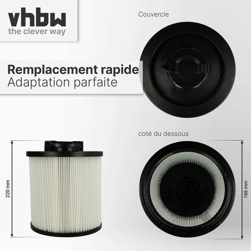3pcs Remplacement du filtre de l'aspirateur pour Karcher Flat-plissé Mv4  Mv5 Mv6 Wd4 Wd5 Wd6 P Premium W