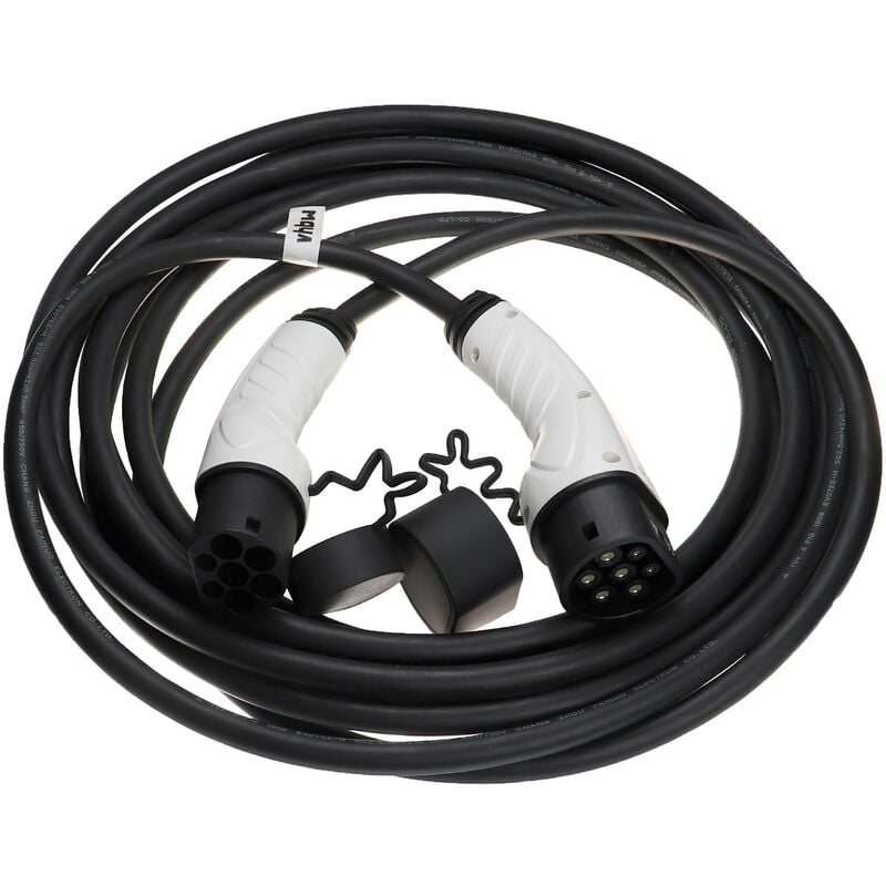 vhbw Câble de recharge type 2 vers type 2 compatible avec Citroen e-Berlingo,  e-C4, e-Spacetourer voiture électrique - 3 phases, 16 A, 11 kW, 5 m