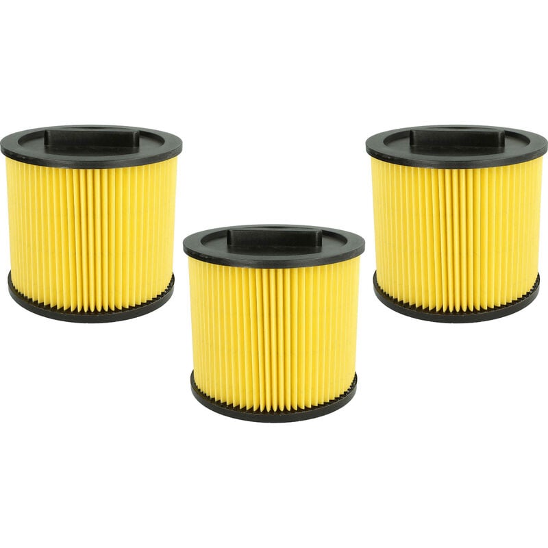 Vhbw Lot de 5x filtres à cartouche compatible avec Kärcher WD3P Extension  Kit, WD 3 Premium aspirateur à sec ou humide - Filtre plissé, jaune