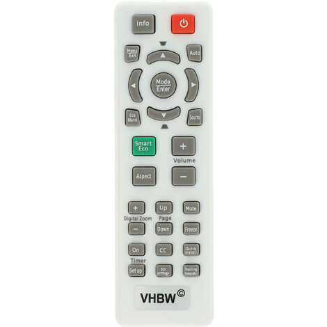vhbw Télécommande compatible avec BenQ MS524, MS527, MS521, MS521P, MS612ST, MS614, MS617, MS619ST, MW512, MW516 rétro-projecteur, vidéo-projecteur (1/5)