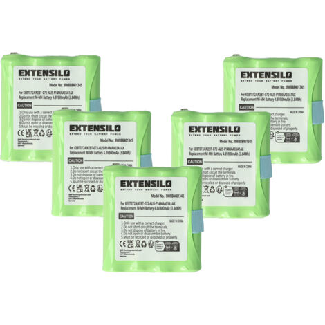 EXTENSILO 5x Batteries compatible avec MicroTalk 80, 85, 100, 110, 115, 200, 300, PR500, PR900 radio talkie-walkie (800mAh, 4,8V, NiMH) (1/5)