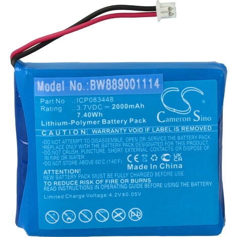 Batterie NiMh 7.2V - 300mAh. NiMh + connecteur compatible pour Visonic