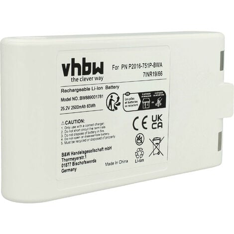 vhbw Batterie compatible avec Xiaomi Dreame V10 Pro aspirateur blanc  (2500mAh, 25,2V, Li-ion)