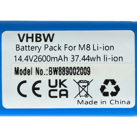 Batterie remplace Eureka/Midea BP14435A pour aspirateur - 2600mAh 14,4V  Li-ion