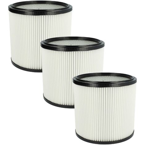vhbw Lot de 3x filtres à cartouche compatible avec Starmix GS 3078 PZ, 2078 PZ aspirateur - Filtre plissé, polyester (1/5)