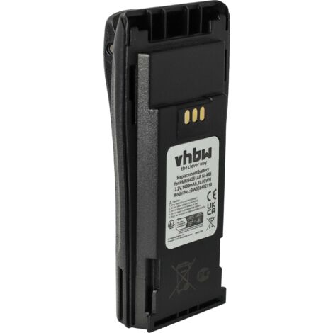 vhbw Batterie remplacement pour Motorola NNTN4970A, NNTN4970, NNTN4851R pour radio talkie-walkie (1400mAh, 7,2V, NiMH) - avec clip de ceinture (1/5)