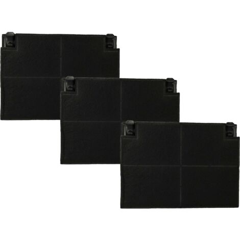 vhbw 3x Filtres à charbon actif compatible avec Electrolux EFG5529X, EFG5530X, EFG514G, EFG70023S, EFG714G hotte aspirante - 19,5 x 13,9 x 2,2 cm (1/5)