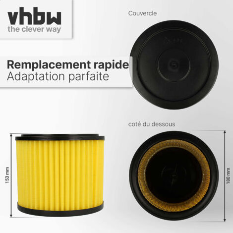 Filtre à Cartouche Vhbw Compatible Parkside PNTS 1500 - Pour Aspiration Sèche Et Humide