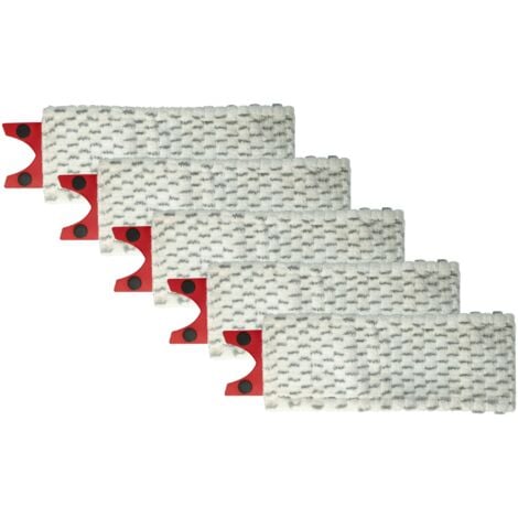 vhbw 5x Serpillères compatible avec Vileda 1-2 Spray balai nettoyant - Tête de rechange, microfibre, gris / blanc