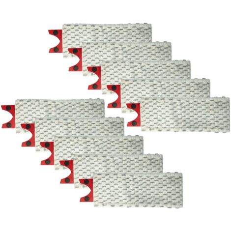 vhbw 10x Serpillères compatible avec Vileda 1-2 Spray balai nettoyant - Tête de rechange, microfibre, gris / blanc