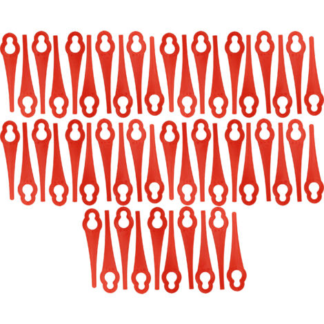 vhbw 50x Lames compatible avec Florabest FRT 18 A, FAT 18 B3, FAT 18 B2, FRT 18 A1 taille gazon - Lames de rechange, rouge, nylon / plastique (1/5)