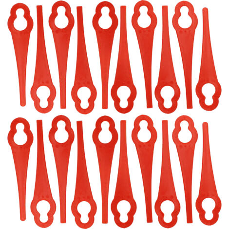 vhbw 20x Lames compatible avec Einhell RG-CT 18/1 Li, GE-CT 18 Li taille gazon - Lames de rechange, rouge, plastique / nylon (1/5)