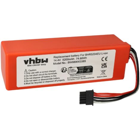 vhbw Batterie compatible avec Xiaomi MJST1SHW, MJST1S 2 PRO, MJST1S, MJSTS, MJSTS1, MOP 2 robot électroménager (5200mAh, 14,4V, Li-ion) (1/5)