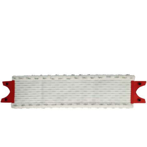 vhbw 10x Serpillères compatible avec Vileda UltraMax XL, UltraMat XL balai nettoyant - Tête de rechange, microfibre, gris / rouge / blanc