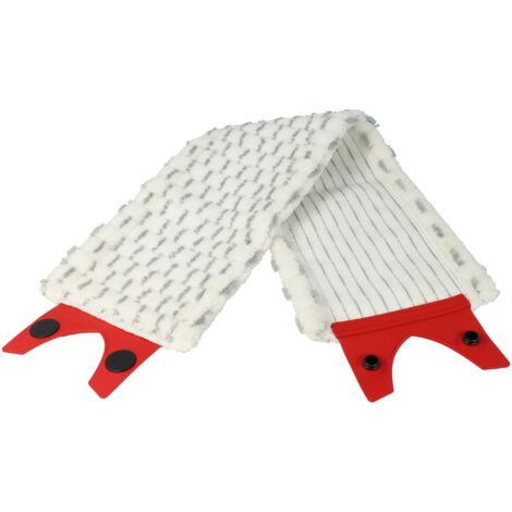 vhbw 10x Serpillères compatible avec Vileda UltraMax XL, UltraMat XL balai nettoyant - Tête de rechange, microfibre, gris / rouge / blanc