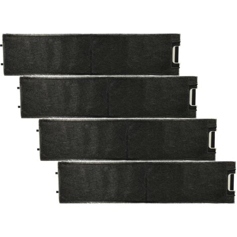 Lot De 4 Filtres à Charbon Actif Vhbw Pour Hotte Miele DKF 13-P / DKF13-1 - 49x11,3x2,8 Cm