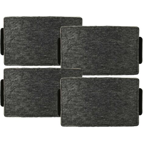 vhbw 4x Filtres à charbon actif compatible avec Miele DA 3698 C hotte aspirante - 23,7 x 14,6 x 1,9 cm (1/5)