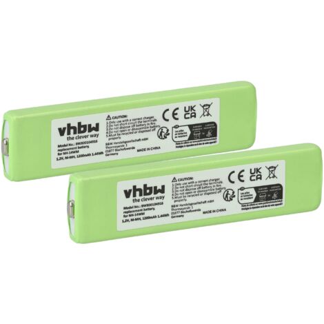 2 Batteries Téléphone Fixe Sans Fil 400mAh 2,4V NiMH - Compatible Simvalley Retro Dect PX1714-675