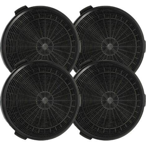 Vhbw – Filtres à charbon actif pour hotte aspirante Electrolux 90CTS, 90CTU, 90CT – Lot de 4 – Diamètre 18,85 cm – Remplacement rapide (1/5)