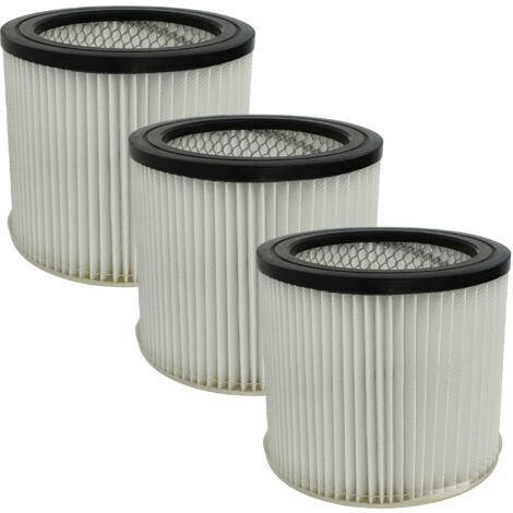 vhbw 3x filtre plissé compatible avec Scheppach NTS30 Premium aspirateur à sec/humide - noir / blanc (1/5)