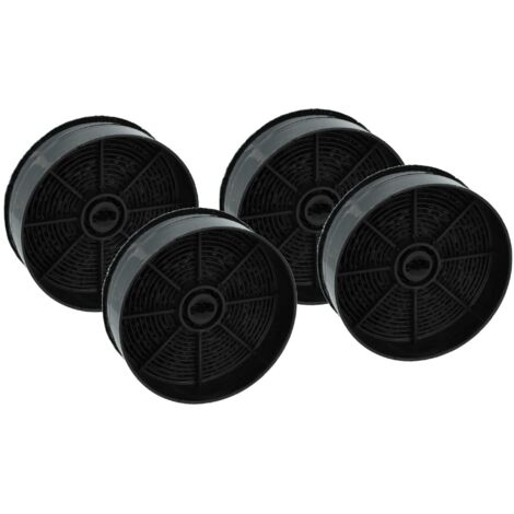vhbw 4x Filtres à charbon actif remplacement pour FABER F23, 112.0556.527, F21, 112.0506.172 pour hotte aspirante - 12,4 cm