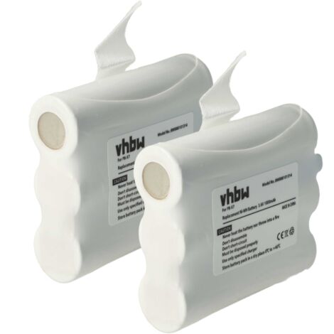 vhbw 2x Batterie remplacement pour Midland PB-X7 pour radio talkie-walkie (1000mAh, 3,6V, NiMH)