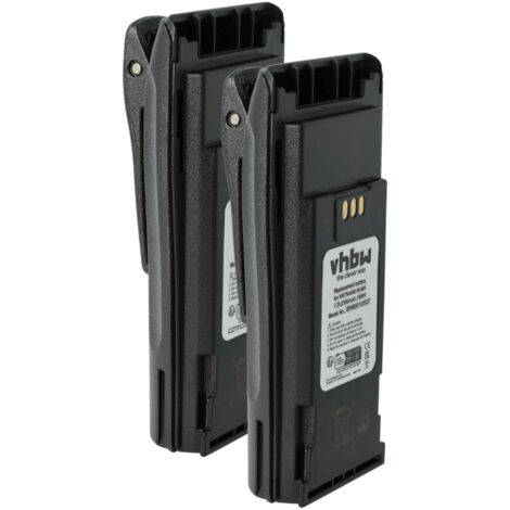 vhbw 2x Batterie remplacement pour Motorola NNTN4970A, NNTN4970AR, NNTN4970 pour radio talkie-walkie (2500mAh, 7,2V, NiMH) - avec clip de ceinture (1/5)