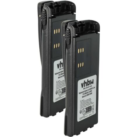 vhbw 2x Batterie remplacement pour Motorola HMNN4151, HMNN4154, HMNN4158 pour radio talkie-walkie (1800mAh, 7,2V, Li-ion) - avec clip de ceinture (1/5)