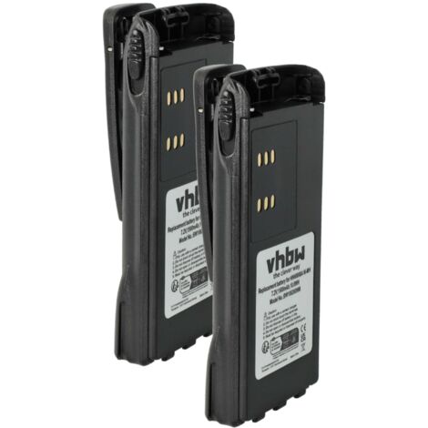 vhbw 2x Batterie remplacement pour Motorola HNN4001, HNN4003, HMNN4159 pour radio talkie-walkie (1500mAh, 7,2V, NiMH) - avec clip de ceinture (1/5)