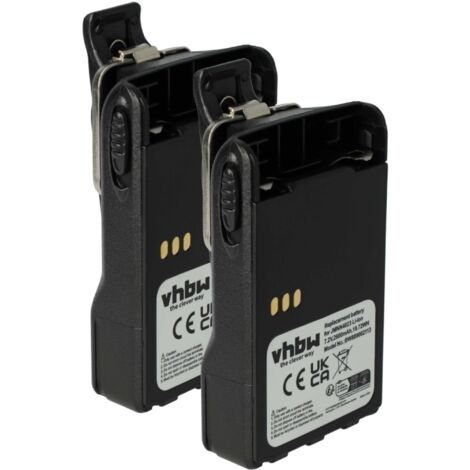 vhbw 2x Batterie compatible avec Motorola GP329, GP328 Plus, GP329 PLUS radio talkie-walkie (2600mAh, 7,2V, Li-ion) - avec clip de ceinture (1/5)