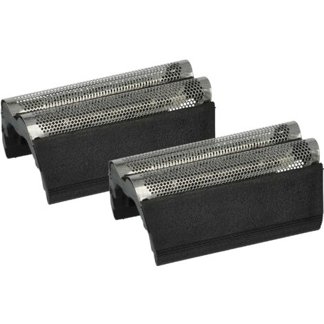 vhbw 2x Grille double compatible avec Braun 5472, 5473, 5501, 5471, 5434, 5437, 5405 rasoir électrique + cadre, gris foncé/argenté (1/5)