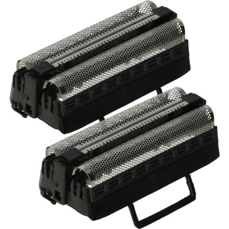 vhbw 2x Grille double compatible avec Privileg 983.835 0, 676.539 0 (HR 39 1F), 983835Q rasoir électrique + cadre, noir/argenté (1/5)