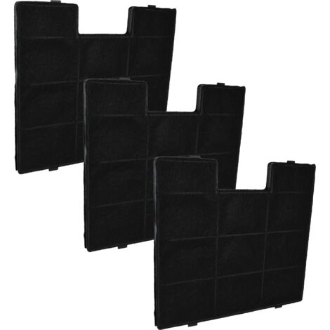 vhbw 3x Filtres à charbon actif compatible avec BAUMAN Aquila 80 hotte aspirante - 23,4 x 24,6 x 1,3 cm (1/5)
