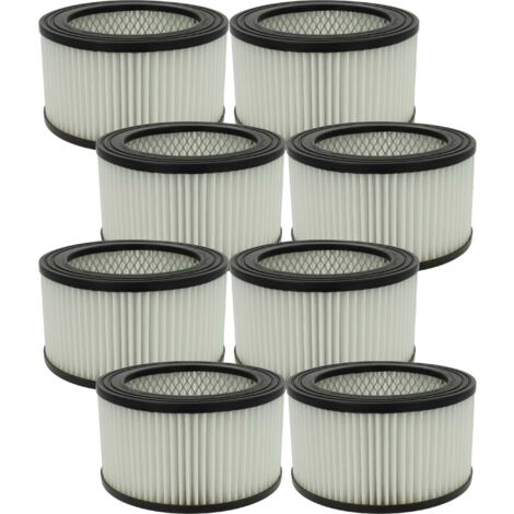 vhbw 8x filtre compatible avec Kaminer 1170 15 Liter, 8790 20 Liter, 20l 10927 aspirateur de cendres - filtre HEPA noir / blanc (1/5)