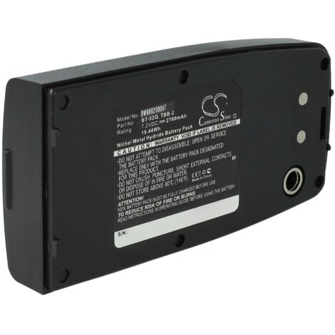 vhbw Batterie remplacement pour Topcon BT-52Q, 51730, BT-52QA, TBB-2, TBB-2R pour outil de mesure (2700mAh, 7,2V, NiMH) (1/5)